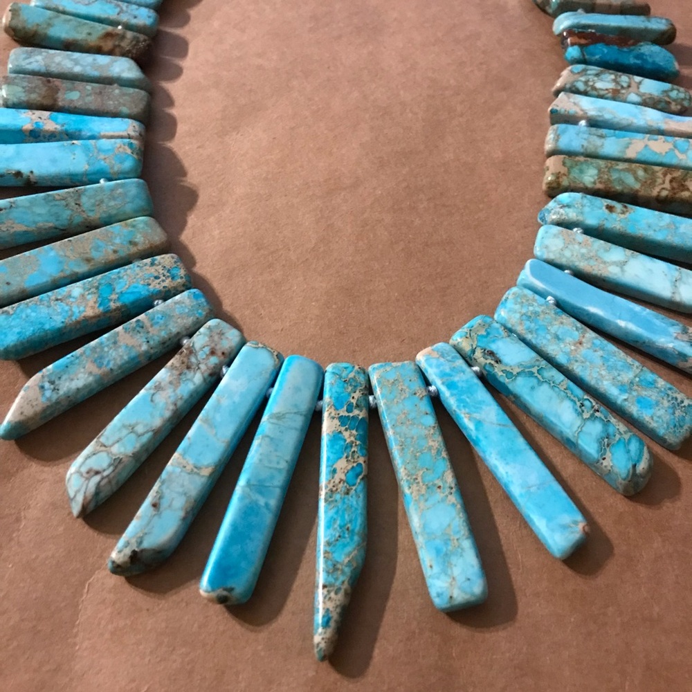 Vintage Lucas Lameth 925 Sterling Silver, Turquoise Jasper, Necklace 18-20” - Picture 4 of 16